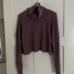 Wild Fable Ribbed Plum Cowl Neck Shirt